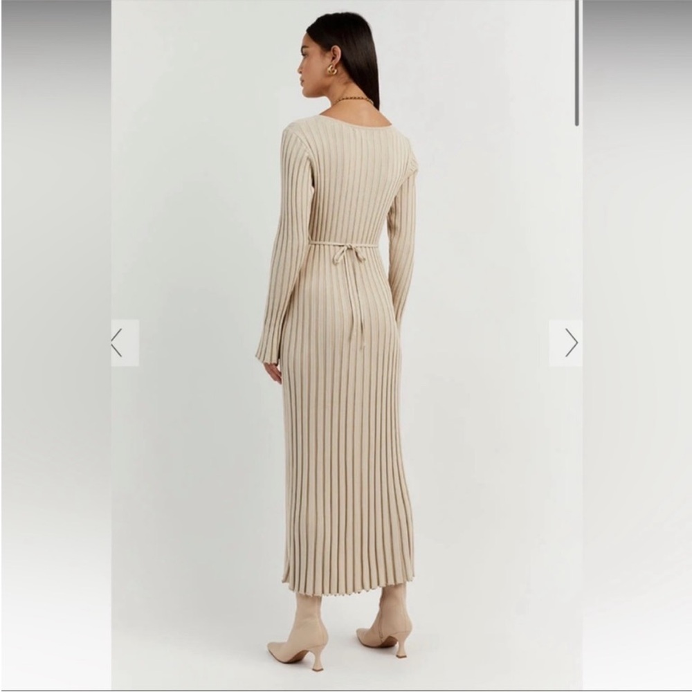 DISSH Dress Reign Maxi Ribbed Knit in Stone Cream - Picture 5 of 9